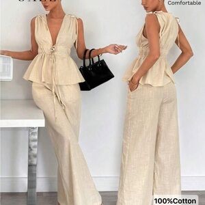 SHEIN Beige Ladies 2 Pieces Outfit